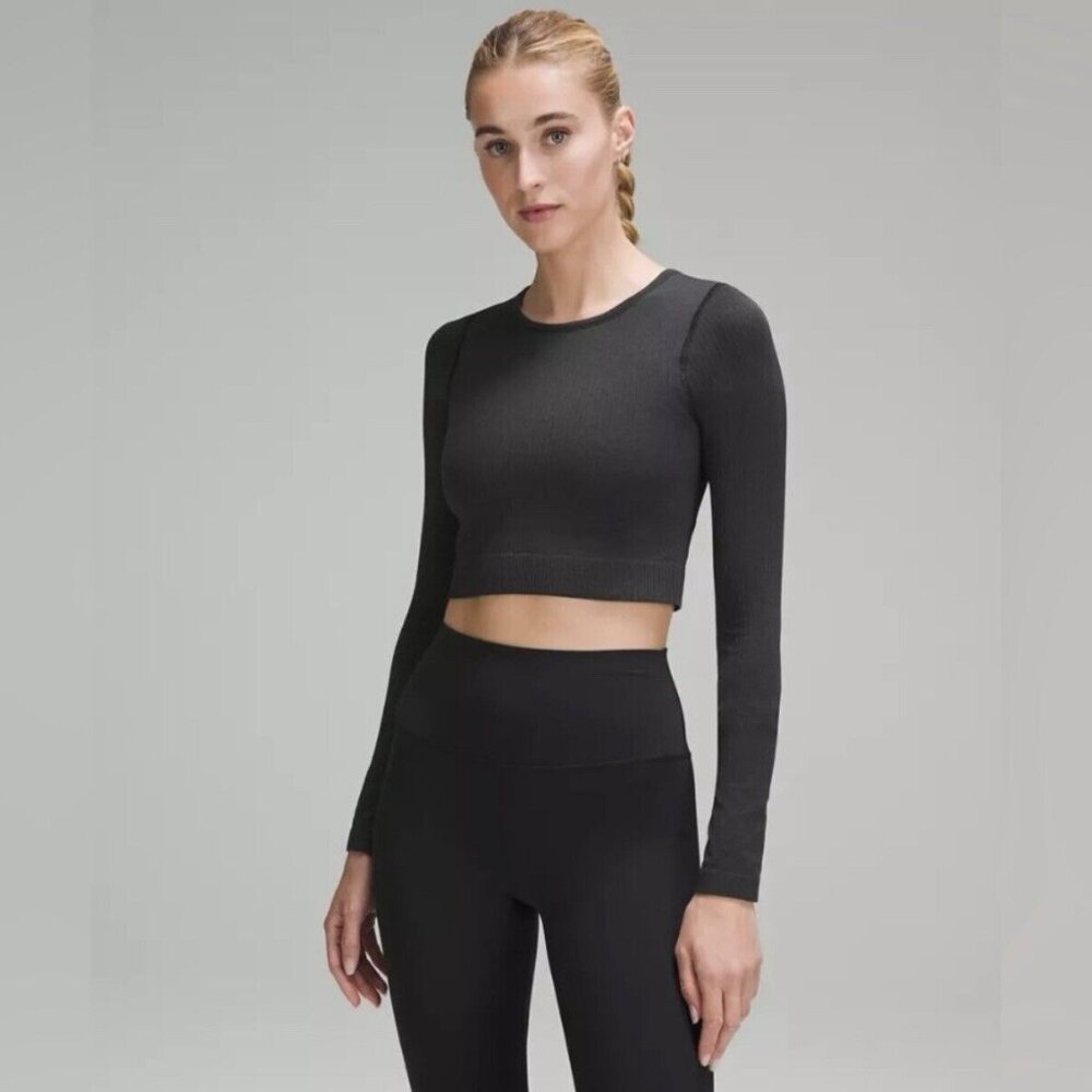 Lululemon Ebb To Street Ribbed Long Sleeve Crop Shirt